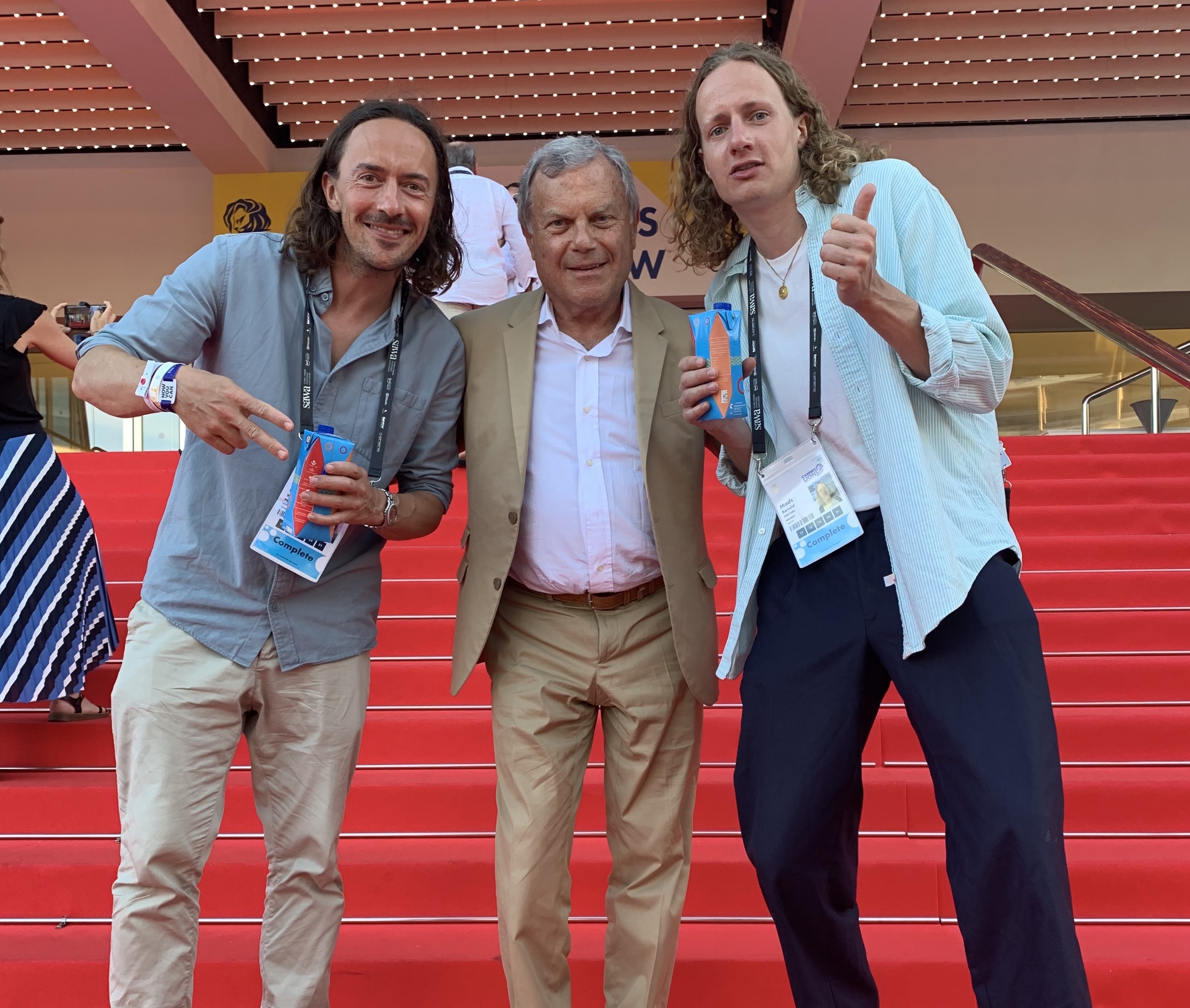 Guttastemning i Cannes med Sir Martin Sorrel, tidligere sjef i WPP.